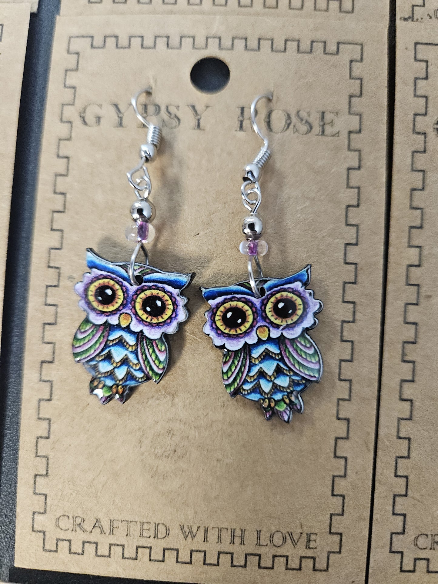 Acrylic Owl Earing
