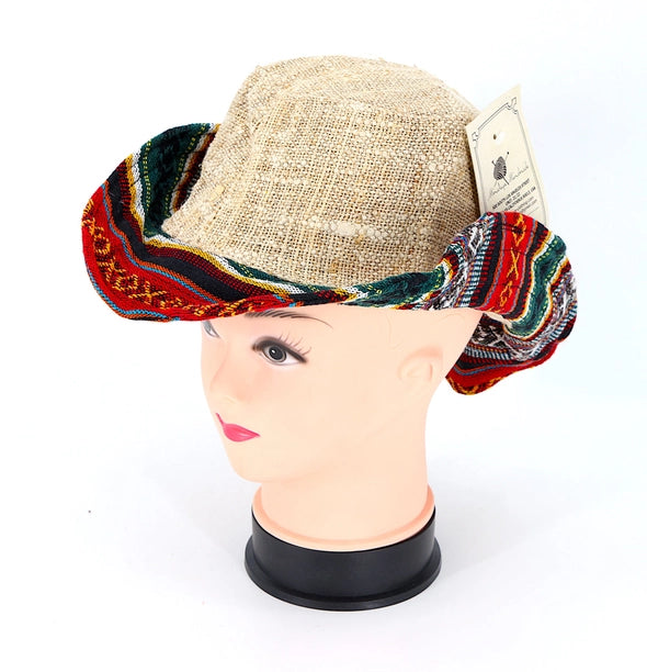 Hemp Hippie Handmade Gheri Patch Bohemian Hat