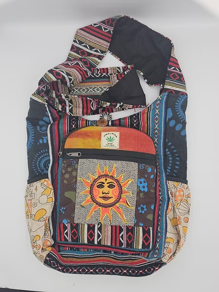Hemp Crossbody Bag With A Sun
