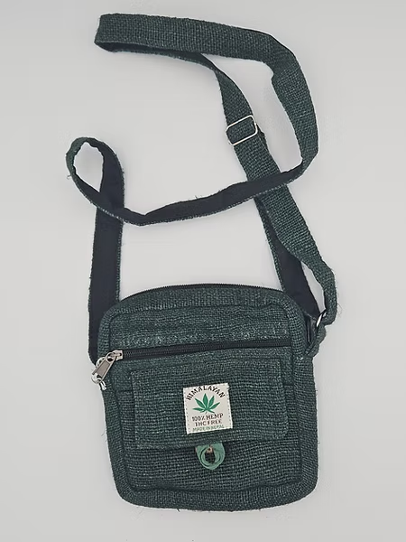 Hemp Made Zippered Side Bag