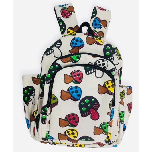 Cotton Multi Colorful Mushroom Backpack