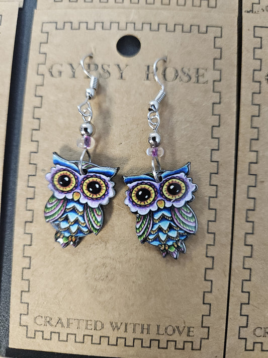 Acrylic Owl Earing