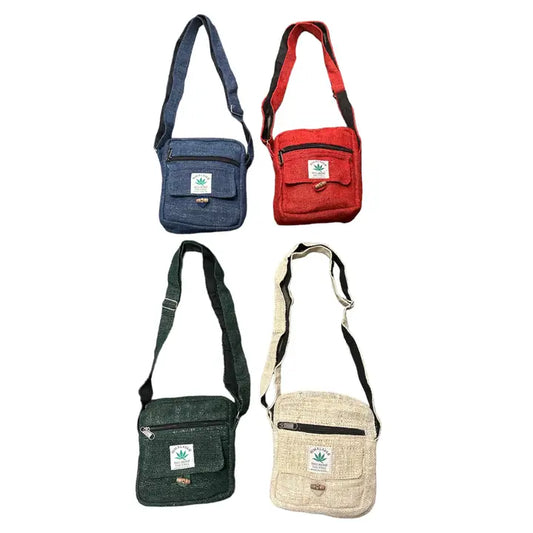 Himalayan Hemp Assorted Color Zip Side Bag