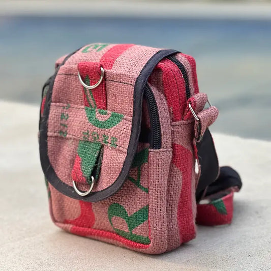Hemp Handmade Hippie Small Cross Body Bag, Passport Bag